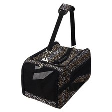 dbest Pet Smart Cart Carrier Medium, Leopard, Soft Sided, Collapsible Travel Bag
