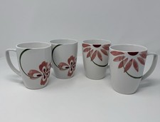 Corning Coffee Mugs Pretty Pink 12 Oz Porcelain Corelle Coordinates Set 4