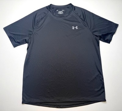 Under Armour Tech Tee Mens Large Gray HeatGear Athletic Gym Shirt