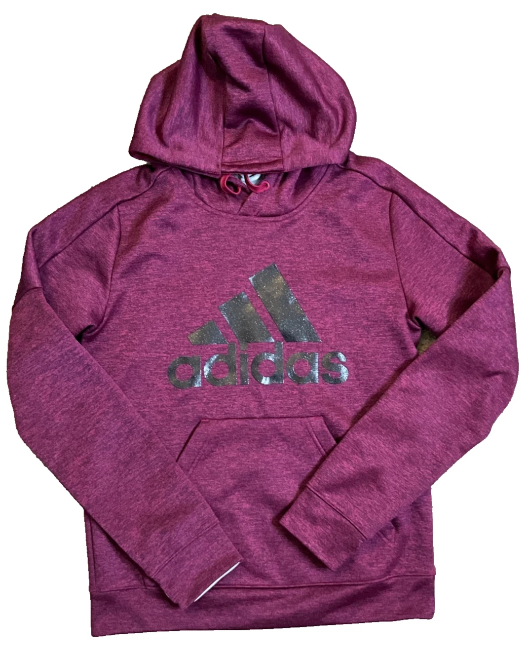 Adidas Hoodie Sweatshirt Women's Purple Fleece Pullover Long Sleeve Casual Small