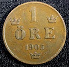 Sweden Oscar II Bronze 1903 1 Öre  Large letters aUNC KM# 750  (23 156) — photo 2