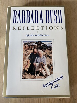 First Lady Barbara Bush Hand Signed Autograph First Reflections Book
