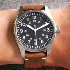 Tandorio Black 39mm 24 Jewels NH35A Sapphire Glass Luminous 200M Automtic Watch