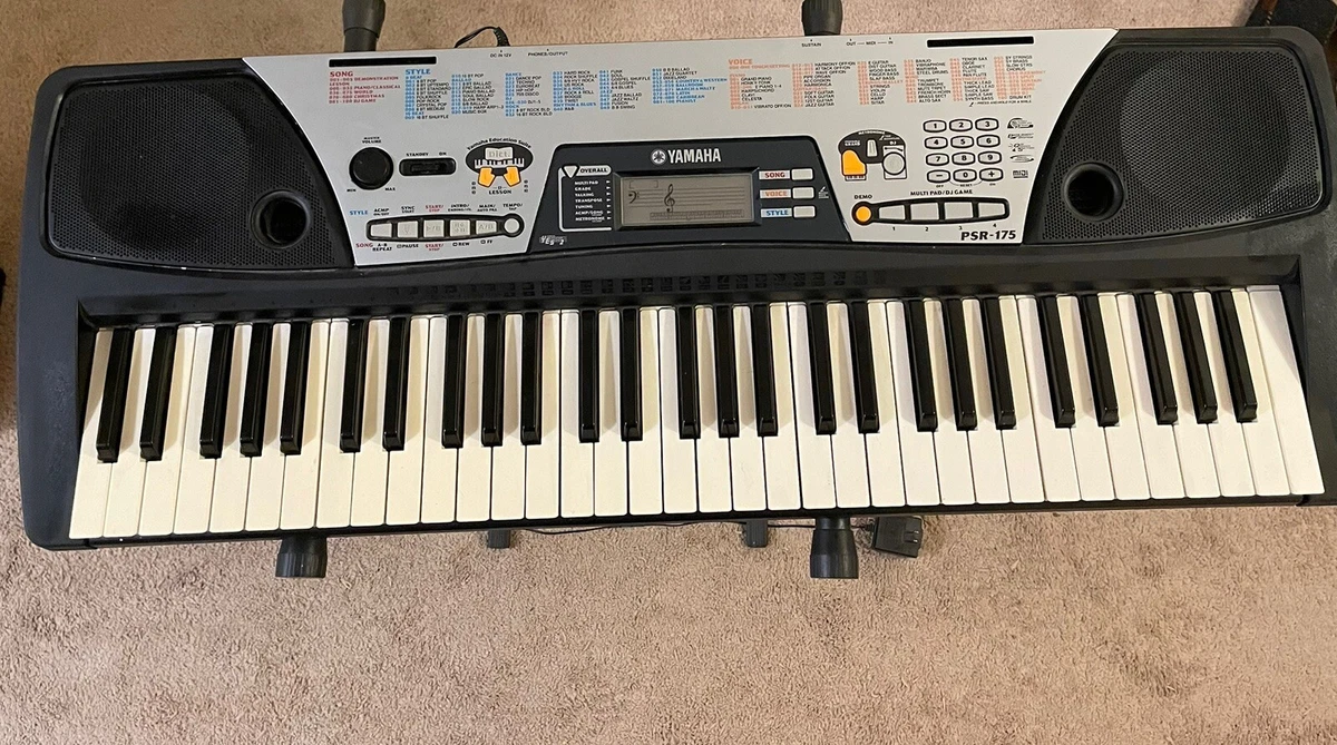 Yamaha PSR 175 With Power adapter keyboard stand and music book stand TESTED