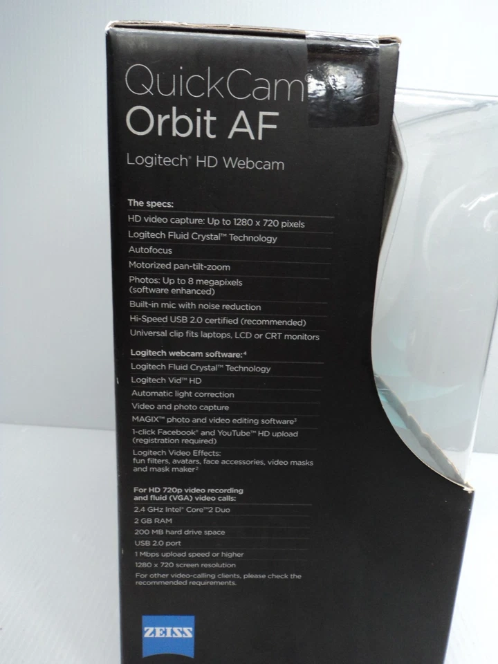 NEW SEALED LOGITECH QuickCam Orbit AF Motorized Tracking Webcam Carl Zeiss - Image 2 of 3