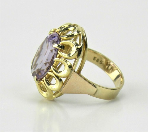 Goldring Damenring Gold Ring Amethyst 15x10mm 585 Gold Neu Gr.54 sehr stabil 7g - Bild 8 von 8