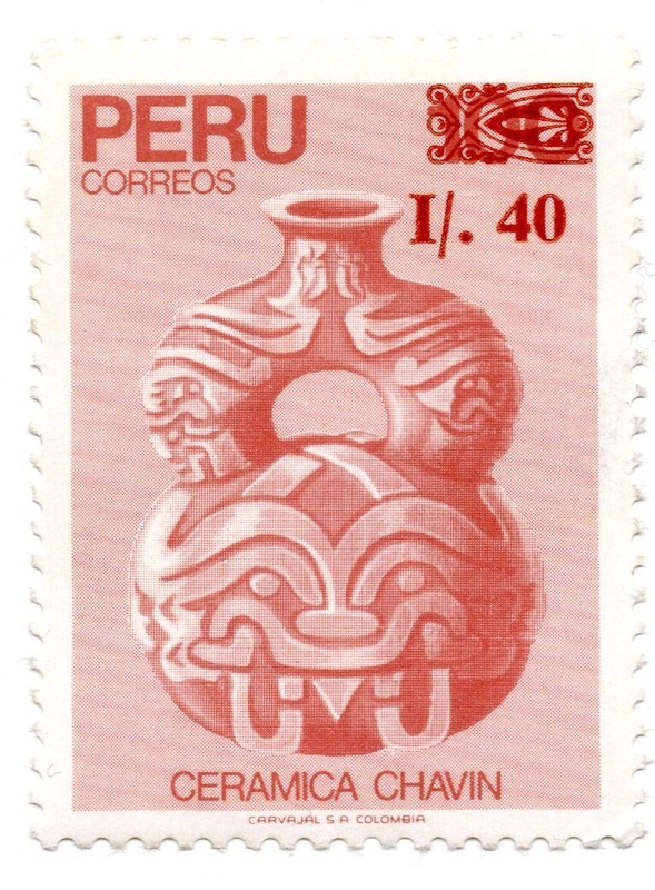 Chavin Culture Ceramics I/. 40 red, Perú 1998, accept offers