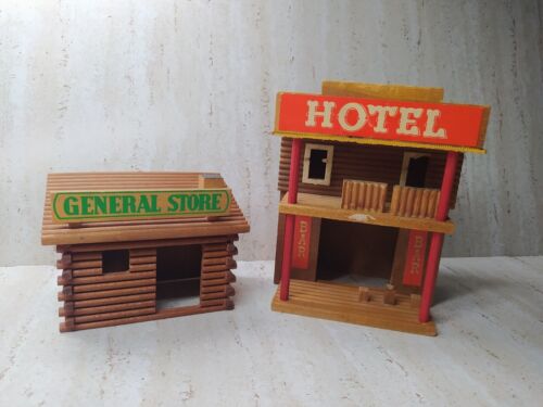 Juego de madera de juguete vintage Western Town General Store And Hotel Alemania - Imagen 1 de 13