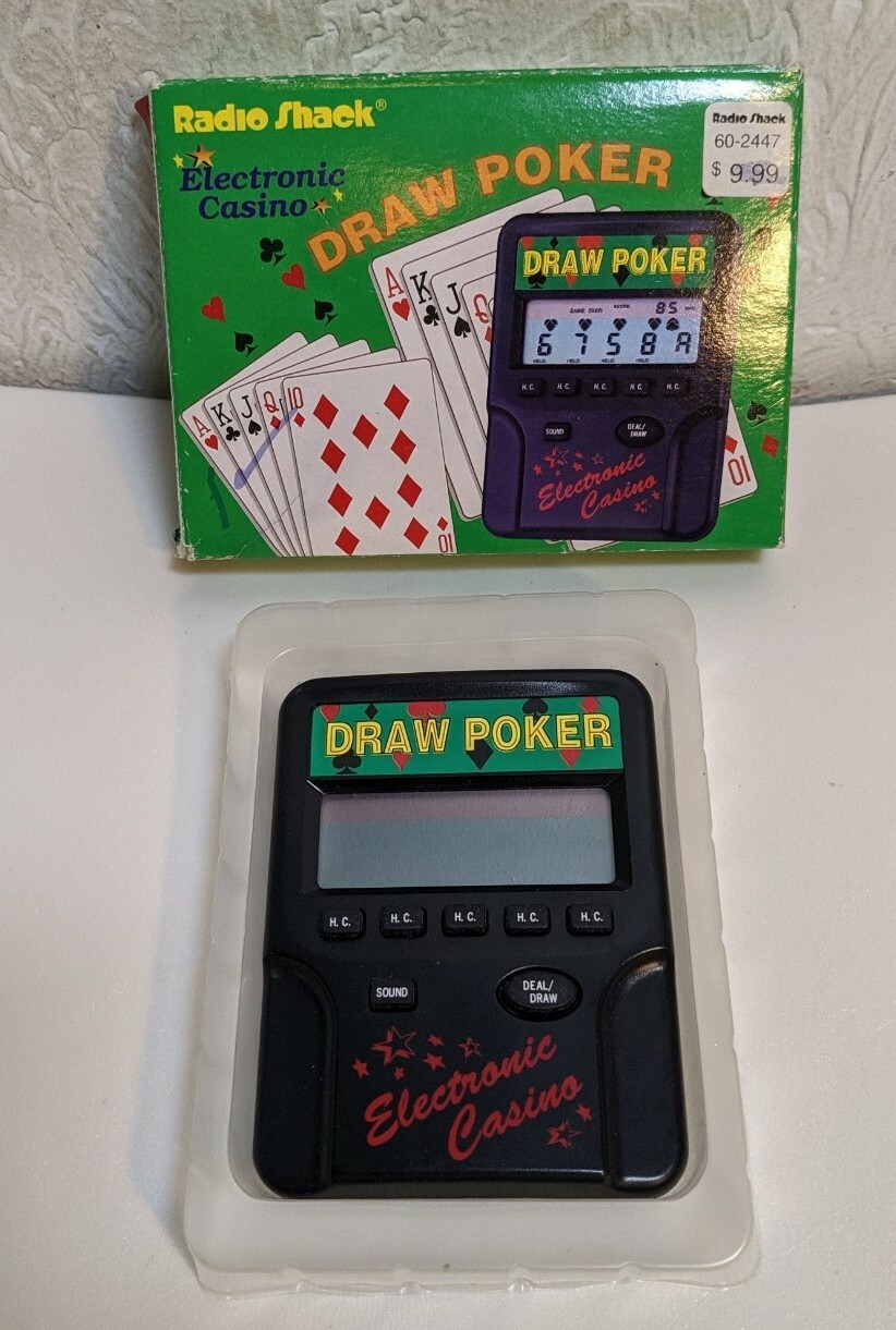 Radio Shack LCD Draw Poker Electronic Game w/ Box 1992 eBay
