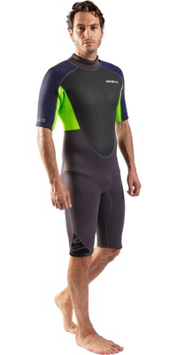 GUL Mens Response 3/2mm Back Zip Shorty Wetsuit - Grey / Sulphur