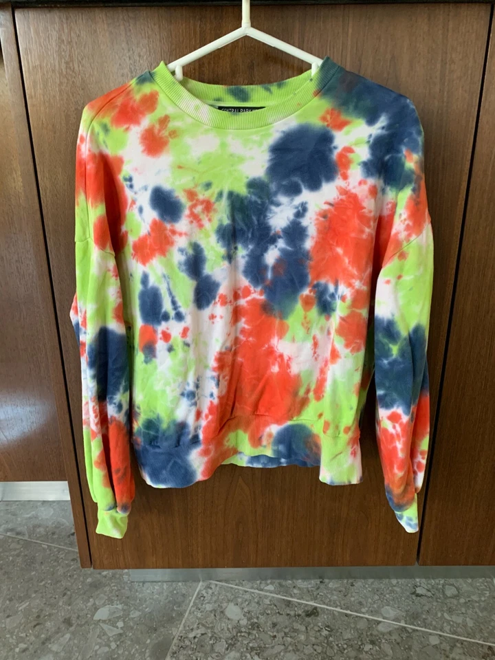 Central Park West Tie Dye Sudadera Manga Larga Sudadera Top Talla Pequeña Foto 4 de 4