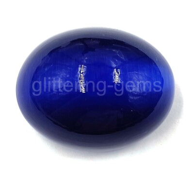 493.45 Ct Oval Shape Lab-Created Cats Eye Blue IGL Certified Loose Gemstone 5MSZ
