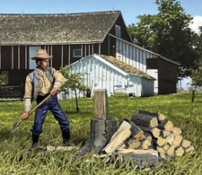 BRITAINS VILLAGE GREEN 35049 VIRGIL CANE CHOPPING WOOD 1855 - 1865