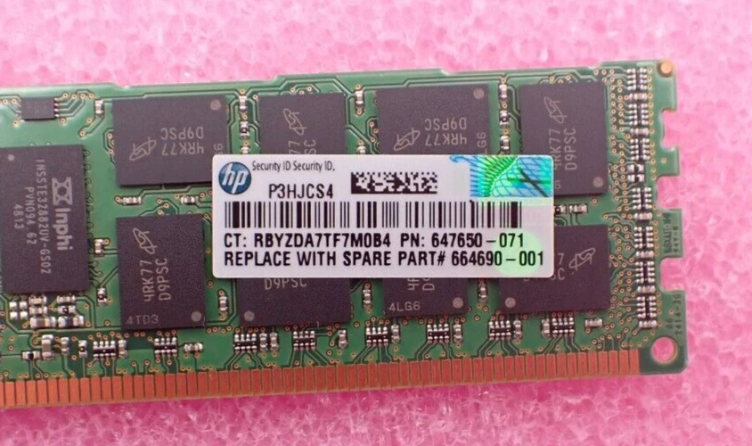 HP 8GB DDR3 PC3L-10600R 2Rx4 ECC Server Memory 647897-B21 664690-001 647650-071 - Image 3 of 4