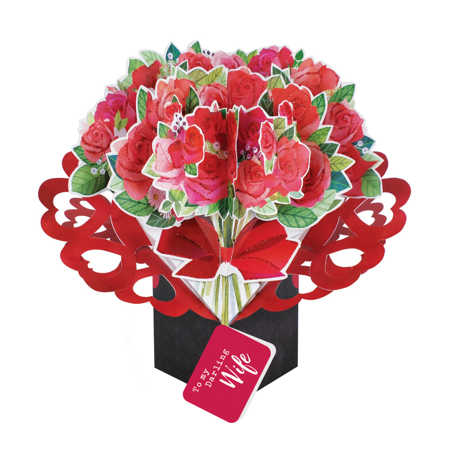 Pop Up Bouquet Of Roses My Darling Wife Pop Up Card Paper Flowers Any Occasion