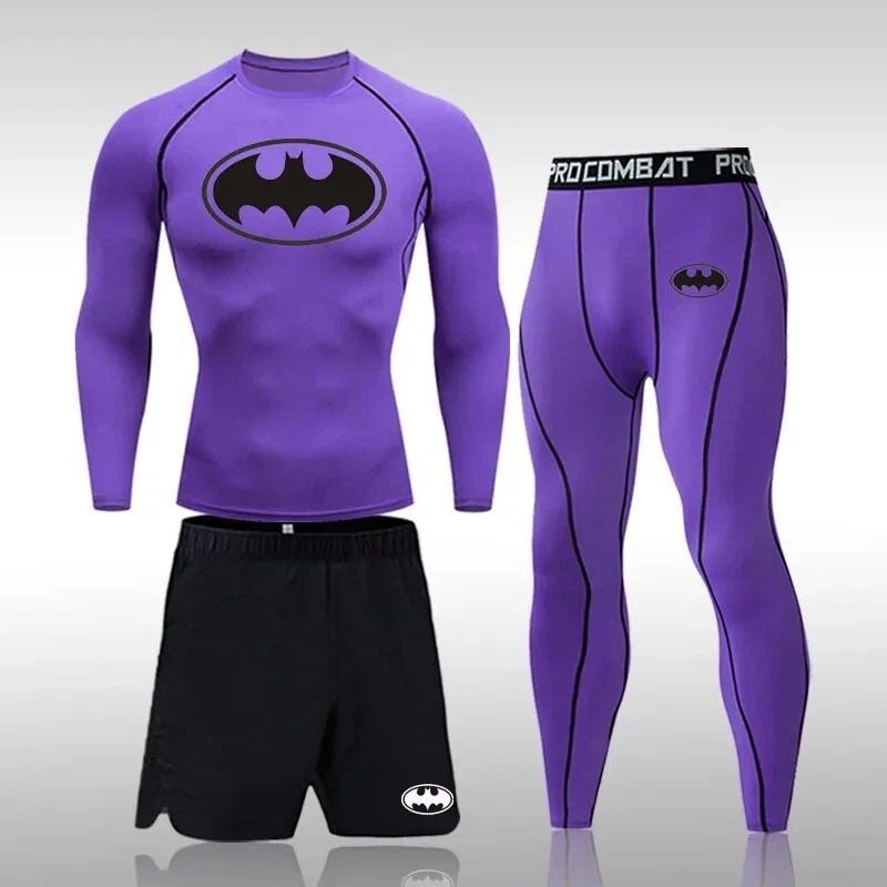 NEW Compression Sports 3 Pcs Jogging Quick Dry GYM Exercise Workout Tracksuit