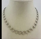 15” 925 Sterling Silver Vintage Rings Beads Minimalist Choker Necklace