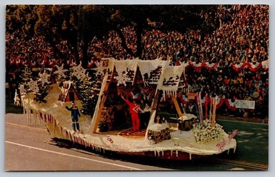 1979 Odd Fellow Rebekah Rose Parade Float Postcard Silver Anniversary
