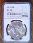 1923-P BU Silver Peace Dollar NGC MS64 (008)