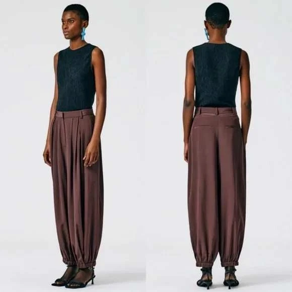 NWT $625 Tibi Eco Silk Pleated Balloon Pant Size 8 Fits 30x27