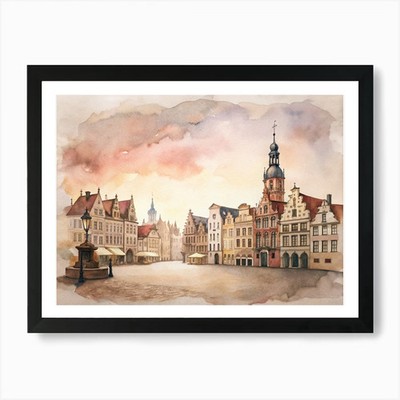 Altstädter Ring Kunstdruck gerahmt Wandbild Poster Leinwanddruck Bild
