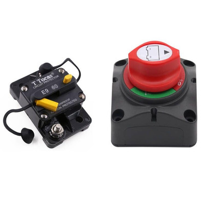 40A Circuit Breaker with Switch Button + Battery Power Cut Master Switch Disconn