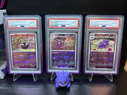 Pokemon 151 Japanese Gastly Haunter Gengar Master Ball 94 PSA 10 Sequential Set
