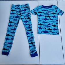 Members Mark Boys 2 Piece Favorite Pajamas Blue Sharks Set Pants Short Sleeve 8