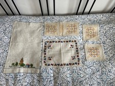5 Pretty Vintage Cross Stitch Cloths
