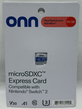 Onn 512gb MicroSD Express Card for Nintendo Switch 2