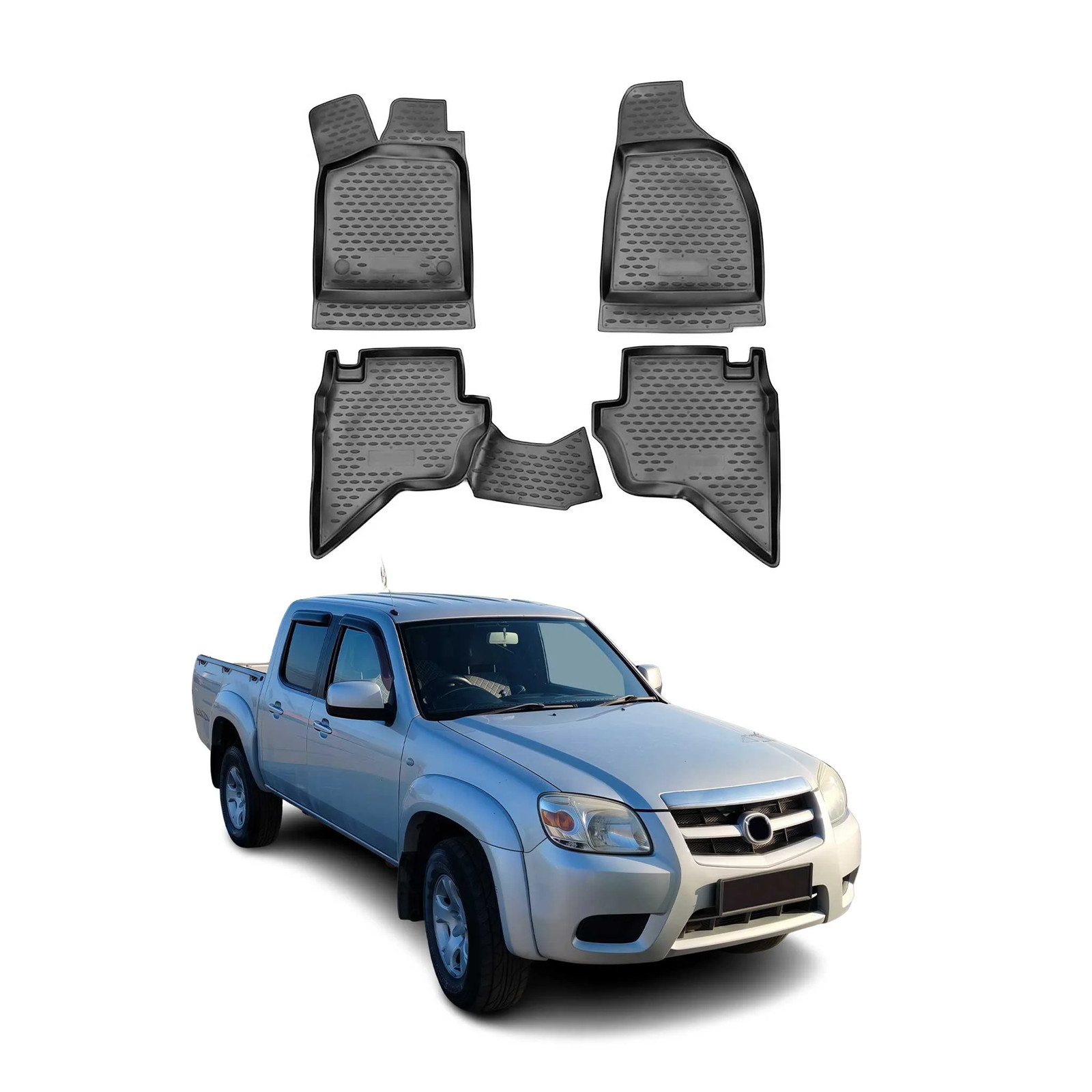 Tapis de sol Mazda BT-50 2006-2012 sur mesure OMAC en caoutchouc noir