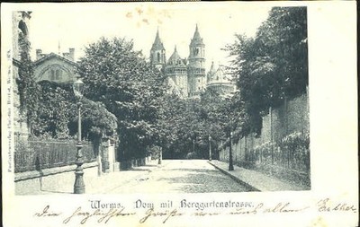 Worms Berggartenstrasse Dom x 1899
