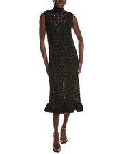 Ganni High Neck Crochet Midi Dress Women's