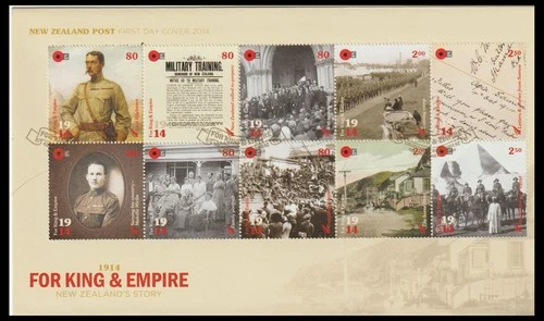 NEW ZEALAND 2014 / 1914 FOR KING & EMPIRE M/S FDC (VF)