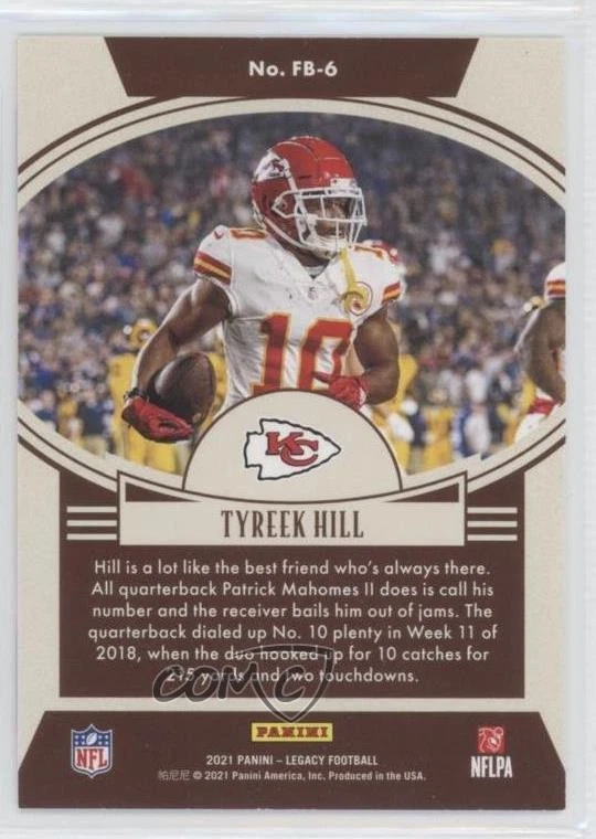 2021 Panini Legacy Flashback Green /100 Tyreek Hill #FB-6 - Image 2 of 2