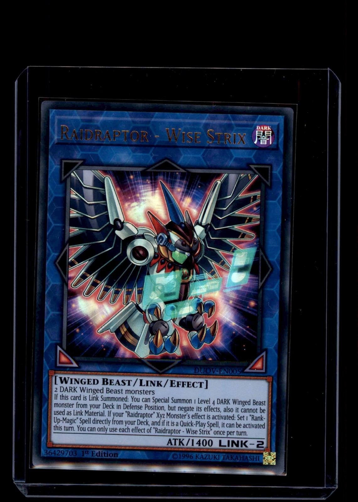 Yu-Gi-Oh! Raidraptor Wise Strix DUOV-EN005 Ultra Rare Duel Overload
