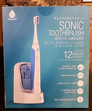 New Pursonic S750 Rechargeable Sonic Toothbrush w/ UV Sanitizer  12 Brush Heads