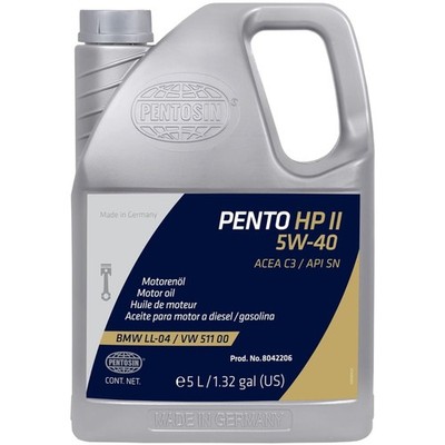 Pento High Performance II 5W-40 Synthetic Motor Oil - 5L Jug