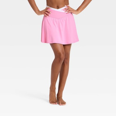 Women Everyday Soft Mid-Rise Crossover Waistband Skort 14.5'' - All In Motion