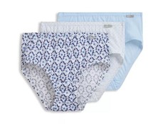 New Jockey Women's size 8 Underwear Elance Cotton French Cut 3 Pack Blue White