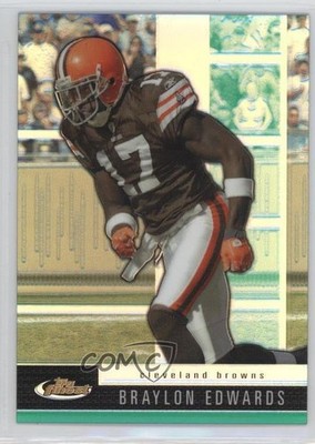 2008 Topps Finest Green Refractor/X-Fractor /299 Braylon Edwards #60 0b5