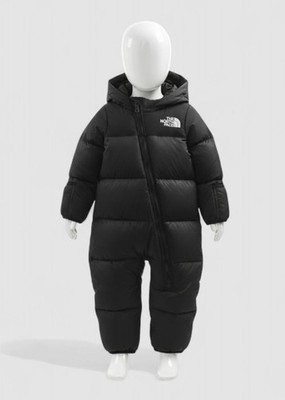 The North Face Baby Black 1996 Retro Nuptse Down Snowsuit One Piece, Size 3-6M