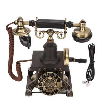Dreh Vintage Antik Telefon Schnurgebunden Alt Retro Wählscheibentelefon - Bild 1 von 4