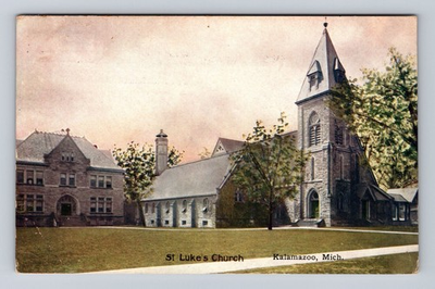 #ad Kalamazoo MI Michigan St Luke#x27;s Church Antique Vintage Souvenir Postcard $7.99