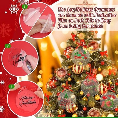Personalisierte Acryl Weihnachtskugeln klar rund Kugeln für Xams Baumschmuck