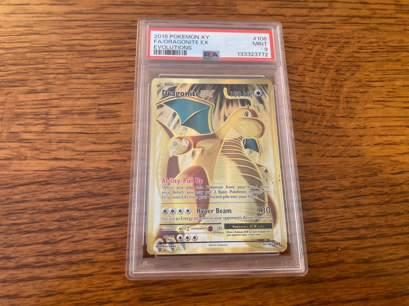 Pokemon XY Evolutions 2016 Dragonite EX Full Art FA Gem Mint #106/108 PSA 9