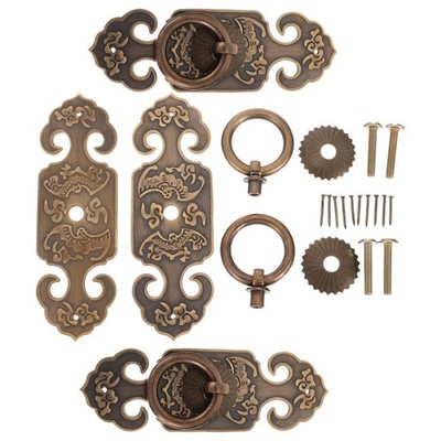 4 Pcs Alle Tür- Und Fenstergriffe Aus Kupfer Rustikale Truhengriffe Bronze