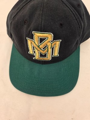 Vintage Two Tone Snapback Hat Black Green Interlocking BM Logo Baseball Cap