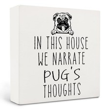 Pug Gifts,Pug Signs Decor,In This House We Narrate Pug'S Thoughts Decorative ...