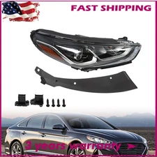 For 2018 2019 Hyundai Sonata Halogen Headlight Assembly Right Passenger W/Bulbs